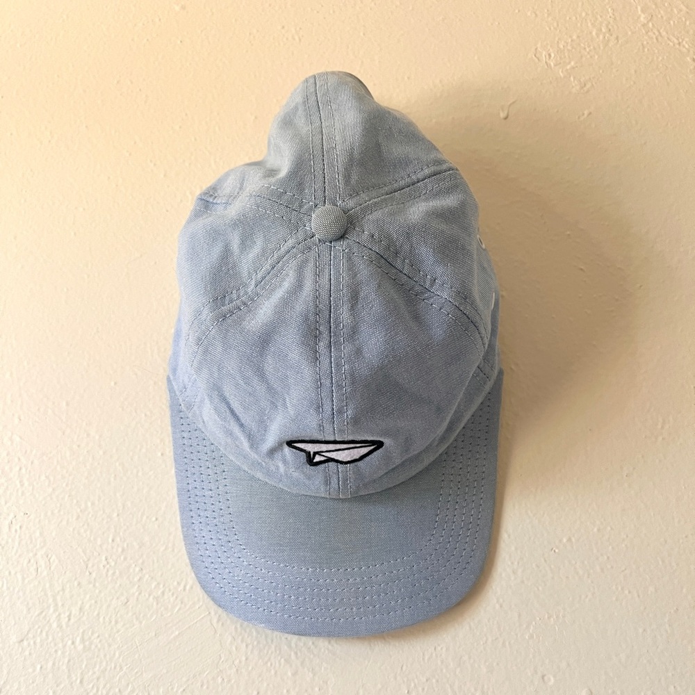 Benny Gold San Francisco Baby Blue Denim Embroidered Paper Plane Minimal Hat - Picture 3 of 6